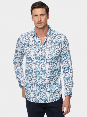 Robert Graham Acosta Long Sleeve Button Down Shirt Blau | 980146-SAW