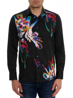 Robert Graham Aurora Long Sleeve Button Down Shirt Schwarz | 317502-RTJ