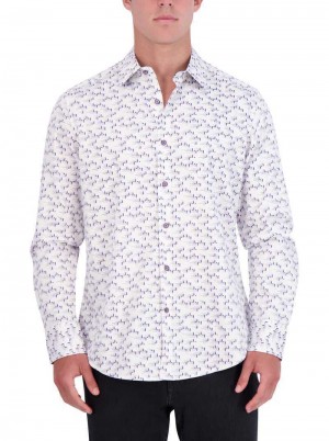 Robert Graham Bandwith Long Sleeve Button Down Shirt Blau | 281096-GLF