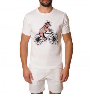 Robert Graham Bark And Bike T-shirt Navy | 387526-ZGB
