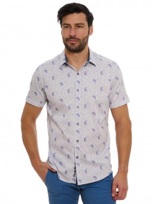 Robert Graham Belmond Short Sleeve Button Down Shirt Weiß | 346297-EQH