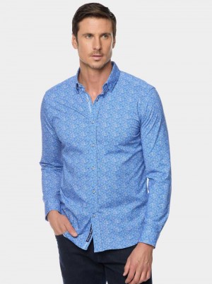 Robert Graham Boden Long Sleeve Button Down Shirt Blau | 024781-YJD