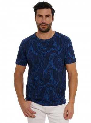 Robert Graham Bodhi T-shirt Navy | 408973-PJN