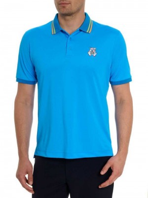 Robert Graham Bowtie Graham Polo Blau | 501946-FTS