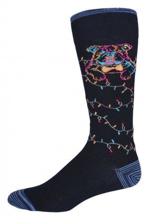 Robert Graham Bowtie Graham Sock Navy | 508236-CYV