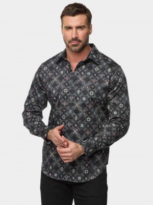Robert Graham Buena Vista Long Sleeve Button Down Shirt Schwarz | 306895-YBD