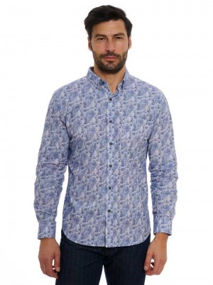 Robert Graham Chastin Long Sleeve Button Down Shirt Blau | 347196-XBA