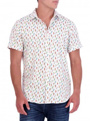 Robert Graham Cin Cin Short Sleeve Button Down Shirt Weiß | 341568-KTA