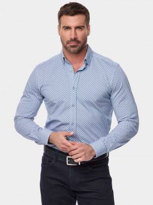 Robert Graham Conall Long Sleeve Button Down Shirt Blau | 367910-JEM