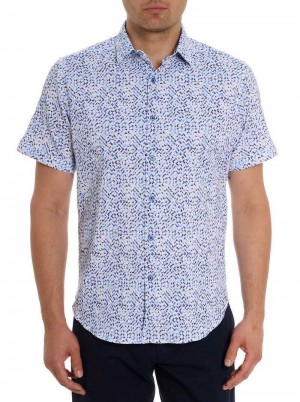 Robert Graham Cyprus Short Sleeve Button Down Shirt Blau | 351460-FTU