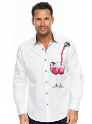 Robert Graham Date Night Long Sleeve Button Down Shirt Weiß | 856743-HZQ