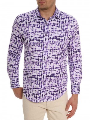 Robert Graham Deluca Long Sleeve Button Front Shirt Lila | 708146-IHP