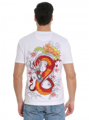 Robert Graham Dragon Roar T-shirt Weiß | 786501-VQS