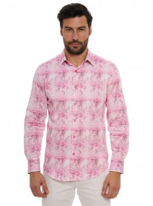 Robert Graham Dreamweaver Long Sleeve Button Down Shirt Rosa | 024571-PIN
