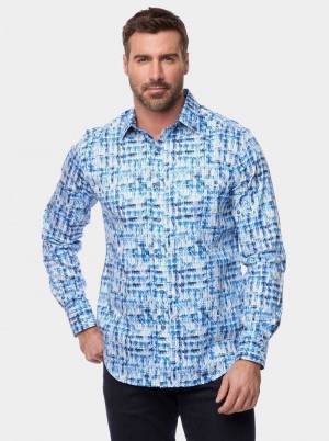 Robert Graham Erasmus Long Sleeve Button Down Shirt Blau | 857310-QKI