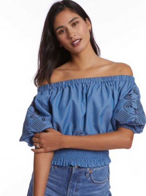 Robert Graham Esme Blouse Indigo | 862435-WEY