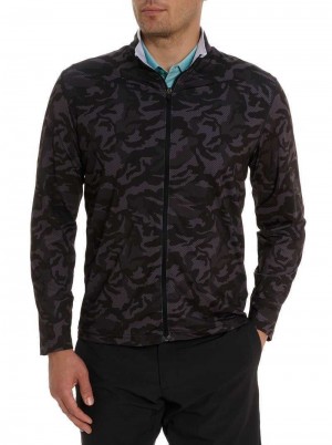 Robert Graham Faro Long Sleeve Knit Full Zip Schwarz | 902567-LDF