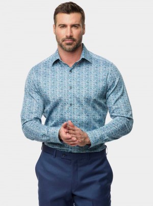 Robert Graham Frisco Long Sleeve Button Down Shirt Blau | 839507-JLQ