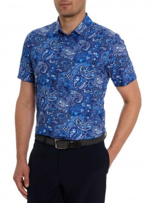 Robert Graham Golden Paisley Polo Navy | 805679-FXV