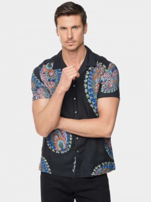 Robert Graham Goliath Short Sleeve Button Down Shirt Schwarz | 024315-BJH