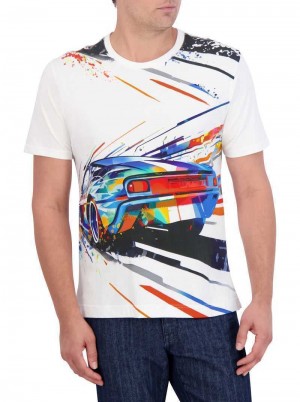 Robert Graham Grand Speed T-shirt Weiß | 925781-FRA