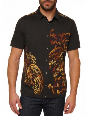 Robert Graham Hadrian Short Sleeve Knit Shirt Schwarz | 851364-BZU