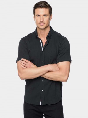 Robert Graham Hammond Short Sleeve Knit Shirt Schwarz | 029845-HSX