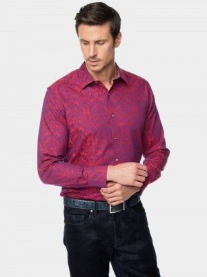 Robert Graham Highland Long Sleeve Button Down Shirt Berry | 568140-VDM