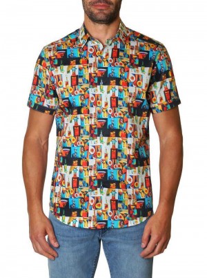 Robert Graham Ice-cubist Short Sleeve Button Down Shirt Multi | 435786-HOP