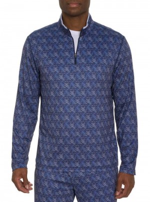 Robert Graham Iron Skull Long Sleeve Knit Navy | 905734-OUS