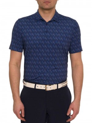 Robert Graham Iron Skull Performance Polo Navy | 621873-TKL