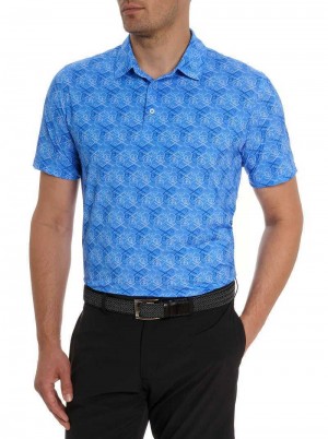 Robert Graham Iron Skull Performance Polo Periwinkle | 203784-ZVS