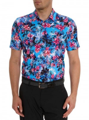 Robert Graham Island Time Polo Blau | 708425-DOT
