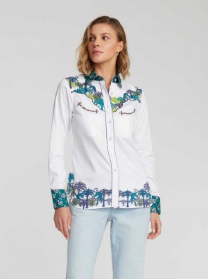 Robert Graham Kacey Shirt Weiß | 680139-PSB