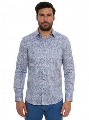 Robert Graham Kaimana Long Sleeve Button Down Shirt Blau | 794361-TDC