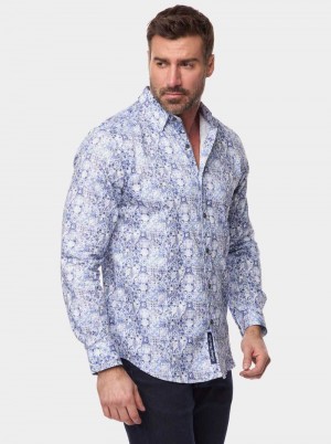 Robert Graham Kano Long Sleeve Button Down Shirt Blau | 719864-YZB