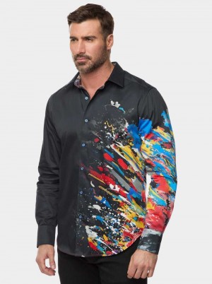 Robert Graham Knightsbridge Long Sleeve Button Down Shirt Schwarz | 720846-RFQ