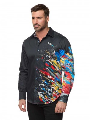 Robert Graham Knightsbridge Woven Shirt Tall Schwarz | 471806-YKD