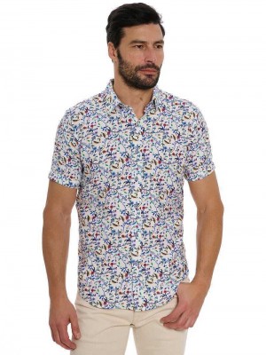 Robert Graham Landon Short Sleeve Button Down Shirt Tall Multi | 291384-MEV