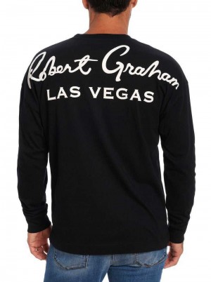 Robert Graham Las Vegas Long Sleeve T-shirt Schwarz | 712986-LHZ