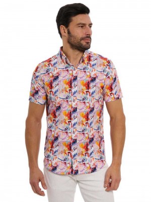 Robert Graham Ledger Short Sleeve Button Down Shirt Multi | 635087-WEV