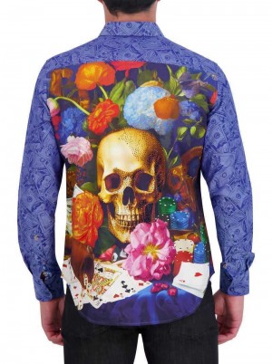 Robert Graham Limited Edition Bankroll Long Sleeve Button Down Shirt Multi | 153708-DCH