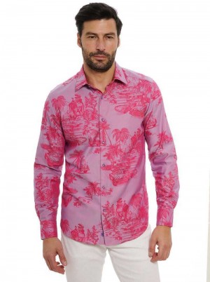 Robert Graham Limited Edition Endless Dreams Long Sleeve Button Down Shirt Tall Rosa | 857302-DRW