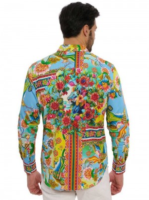 Robert Graham Limited Edition Hidden Lion Long Sleeve Button Down Shirt Big Multi | 456728-VQP