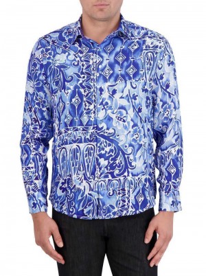 Robert Graham Limited Edition Jaipore Long Sleeve Button Down Shirt Blau | 461350-OXR