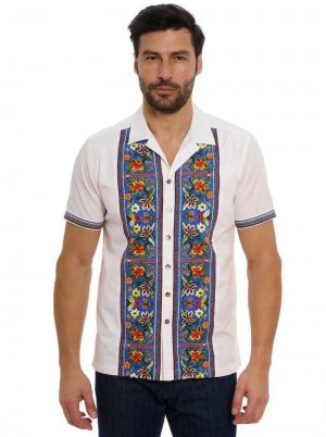 Robert Graham Limited Edition On Island Time Short Sleeve Button Down Shirt Weiß | 873056-EDU