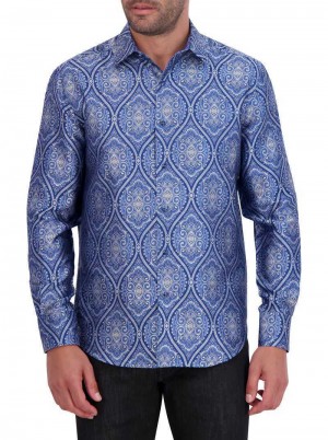 Robert Graham Limited Edition Sovereignty Long Sleeve Button Down Shirt Blau | 792814-VAZ