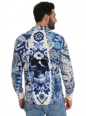 Robert Graham Limited Edition Surfin Skull Jacket Blau | 049352-QFJ