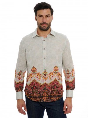 Robert Graham Limited Edition The Crown Jewel Long Sleeve Button Down Shirt Weiß | 140362-WAG