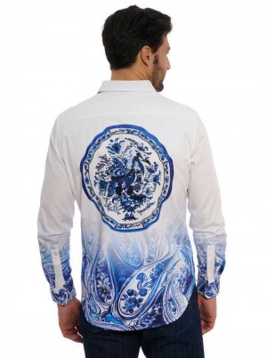Robert Graham Limited Edition The Dorce Long Sleeve Button Down Shirt Blau | 968015-CXP